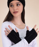 Alpaca Cable Fingerless Gloves