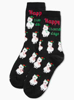 Happy Llama Holiday Socks