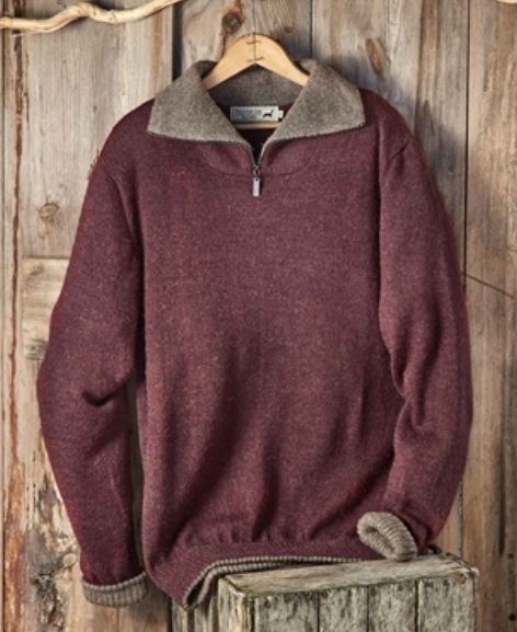 Men's Zipper Alpaca Sweater