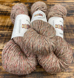 Fawn, Pink, Red, Green with Sparkle Farm Blend 3 Ply Sport Wt Yarn