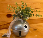 Small Bell Ornament with Glitter Mistletoe