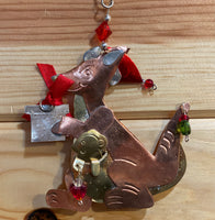 Santa Hat Kangaroo Ornament