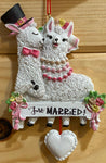 Just Married! Llama Christmas Ornament