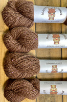 95% Alpaca Fiber 5% Silk Noil Yarn 2 Ply Worsted Weight Brown w/Purple