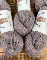 Grey with Pink, Blue and Sparkle 70% Alpaca 15% Merino 15% Bamboo 3 Ply Sport Wt Yarn