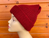 Single Knit Red Alpaca Toboggan Hat