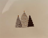 White Tray with Embossed Trees